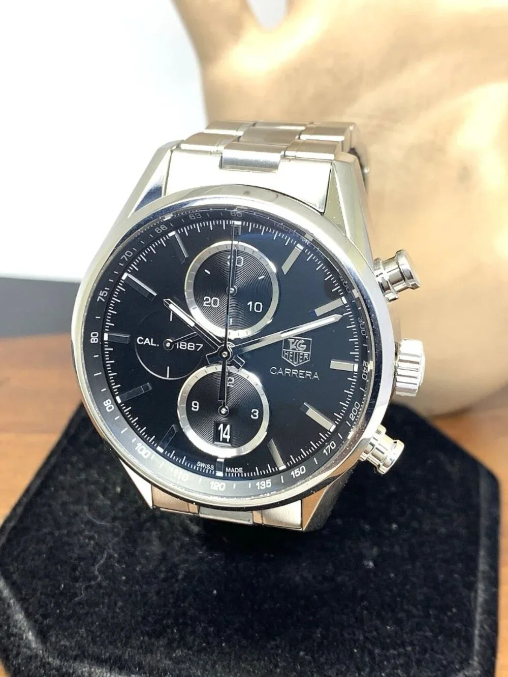 Tag Heuer Carrera Men's Watch CAR2110 Swiss Automatic Black Dial Steel 41mm